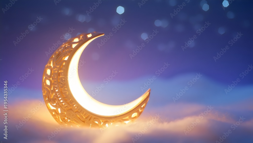 Naklejka premium Glowing Moon Night Sky Background