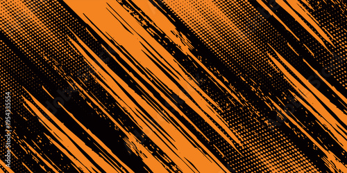 orange black brush Car sticker wrap pattern banner abstract sporty lines black orange color combination grunge brush modern pattern racing motorsport design.vector illustration. eps 10