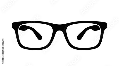 Rectangular Glasses Vector Silhouette – Black Eyewear Frame Icon Design Featuring Classic Rectangular Shape, Stylish Fashion Optical Vector Illustration for Branding, Accessories, and Creative Artwork