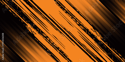 orange black brush Car sticker wrap pattern banner abstract sporty lines black orange color combination grunge brush modern pattern racing motorsport design.vector illustration. eps 10