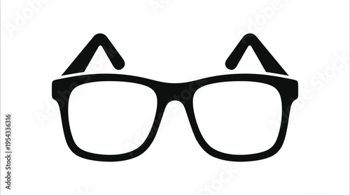 Rectangular Glasses Vector Silhouette – Black Eyewear Frame Icon Design Featuring Classic Rectangular Shape, Stylish Fashion Optical Vector Illustration for Branding, Accessories, and Creative Artwork