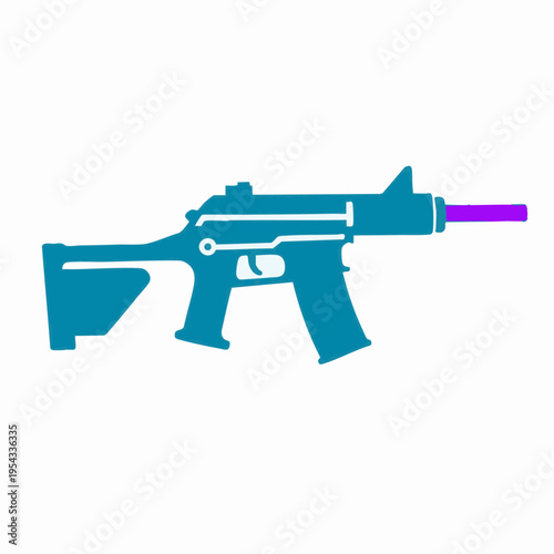 Futuristic Sci-Fi Laser Blaster Gun Vector Illustration