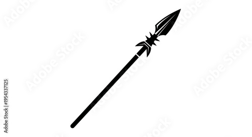 Ancient Spear Weapon Illustration - Traditional Hunting Tool Design