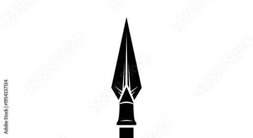 Ancient Spearhead Silhouette - Historical Weaponry Design Element