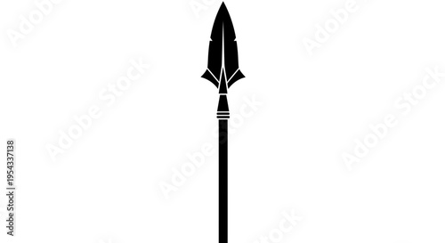 Ancient Spearhead Weapon Illustration - Traditional Hunting Tool Design