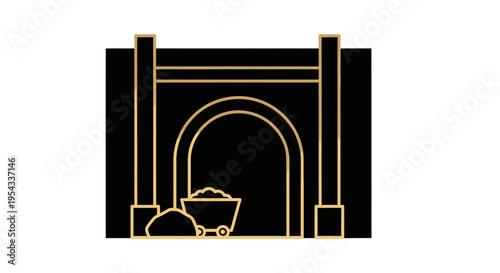 Ancient Stone Archway with Offering Bowl - Symbolic Representation