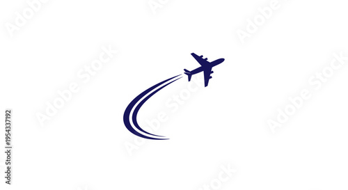 Airplane Trail Sky Vector Illustration - Travel and Transportation Concept