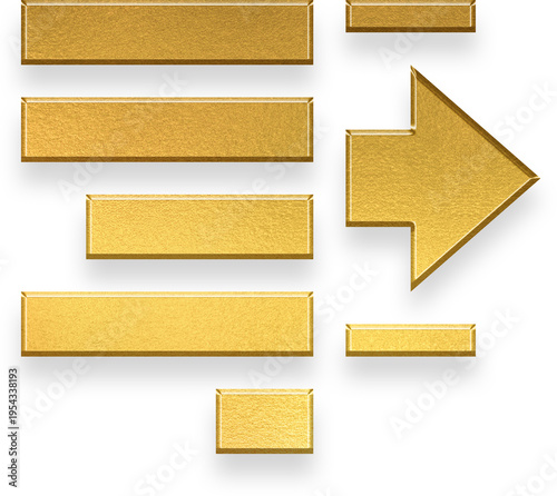 Schilderij op canvas Golden 3D text indent icon for paragraph formatting and layout spacing