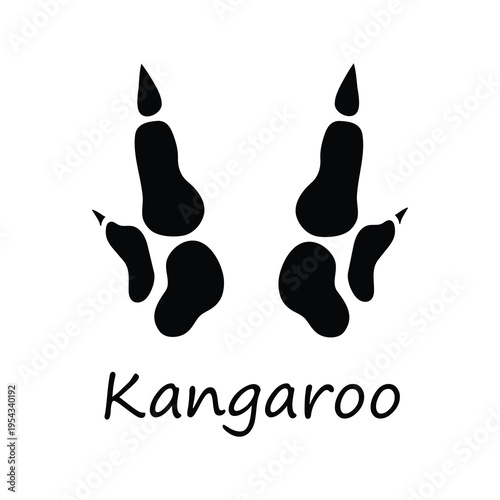 Kangaroo Footprint Silhouette Vector – Animal Paw Print Track Icon EPS