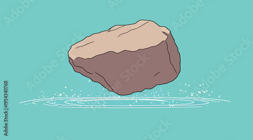 Stone bounces on water surface during sunny day near lake or pond in a quiet setting