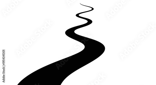 A black wavy line on a white background creates a simple yet dynamic visual effect.