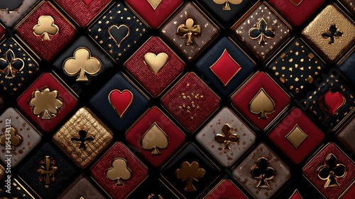 Playing card suit pattern colorful design background for creative projects
