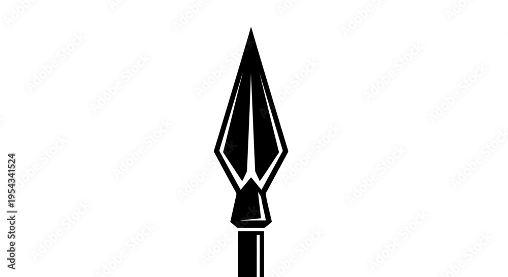 Fototapeta premium A simple black and white illustration of a spearhead on a pole.