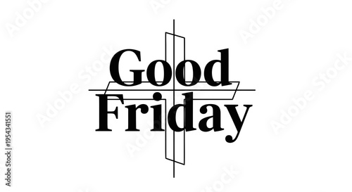 A minimalist graphic representation of good friday with a cross.