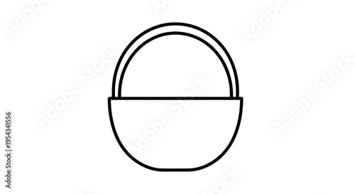 A simple line drawing of a circle divided into two halves with the top half slightly offset.