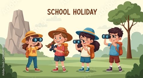 Children on a school nature trip.