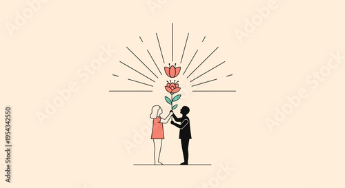 Family holding heart-shaped paper cutout with love rays symbolizing unity and affection