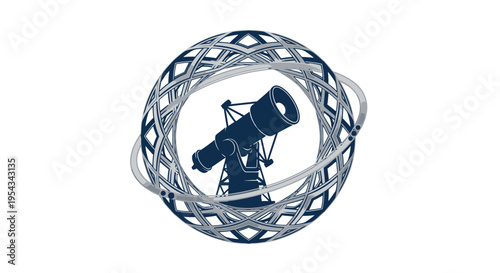 Astronomical Observatory with Celestial Sphere Illustration