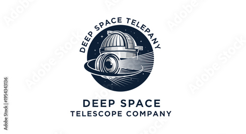 Astronomical Observatory Illustration with Cosmic Elements