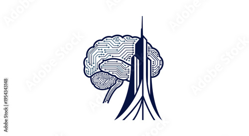 Artificial Intelligence Network Brain Concept Illustration