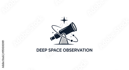 Astronomical Telescope Observing Deep Space, Cosmic Exploration