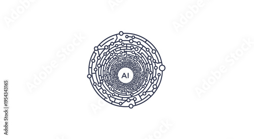 Artificial Intelligence Network Concept - Digital Technology Core