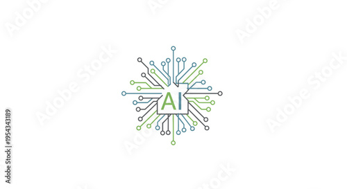 Artificial Intelligence Network Concept with Glowing Connections