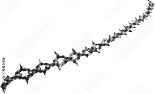 Isolated heavy duty barbed chain link symbolizing restriction and bondage concept