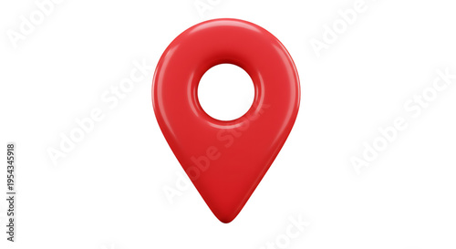 3d icon of a red map pin marker symbol isolated on transparent background