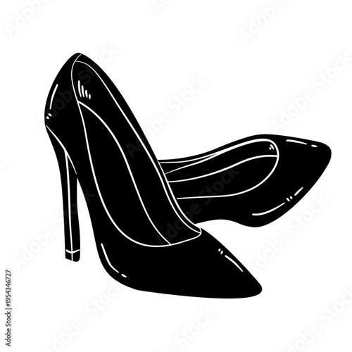 black high heel shoes