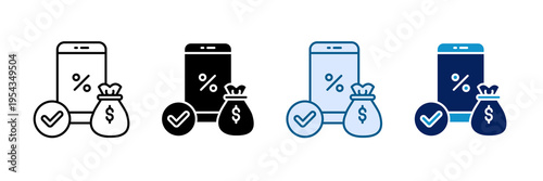 In-App Loan Icon Set Multiple Style Collection