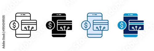 Embedded Payment Icon Set Multiple Style Collection