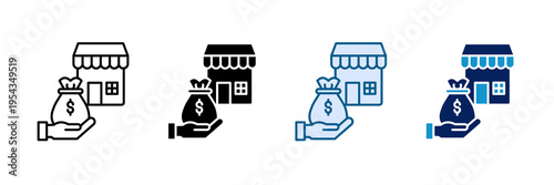 Merchant Financing Icon Set Multiple Style Collection