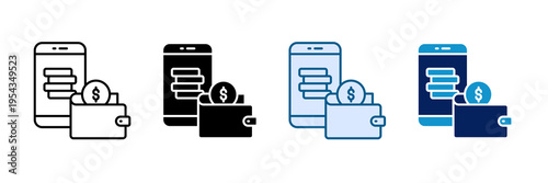 Embedded Savings Icon Set Multiple Style Collection