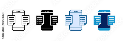 Embedded Invoice Icon Set Multiple Style Collection