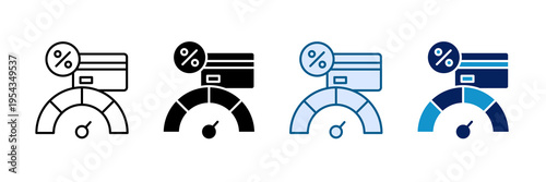 Credit Limit Icon Set Multiple Style Collection
