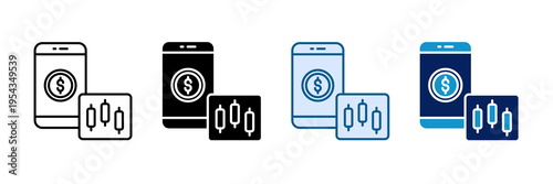 Embedded Trading Icon Set Multiple Style Collection