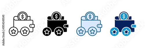 Loyalty Wallet Icon Set Multiple Style Collection