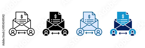 Revenue Share Icon Set Multiple Style Collection