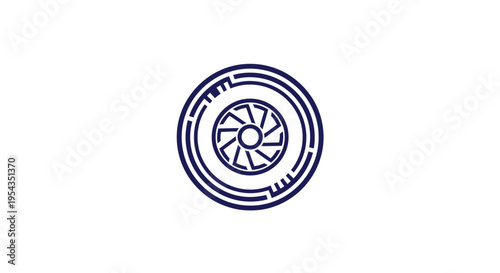 Automotive Tire Tread Pattern, Circular Design Element for Vehicle Industry