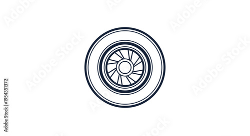 Automotive Wheel Design - Modern Tire and Rim Illustration