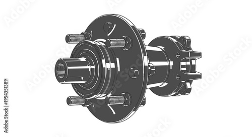 Automotive Wheel Hub Assembly Detailed Technical Illustration