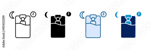 Sleep Routine Icon Set Multiple Style Collection