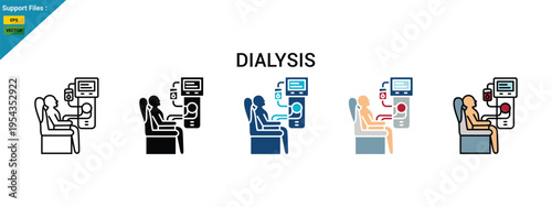 Dialysis Machine Icon Multiple Style