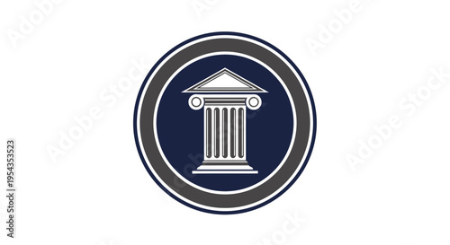 Classical Architecture Symbol - Justice and Law Concept