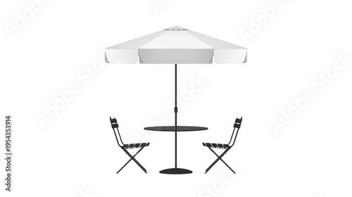 chairs and tables with umbrellas