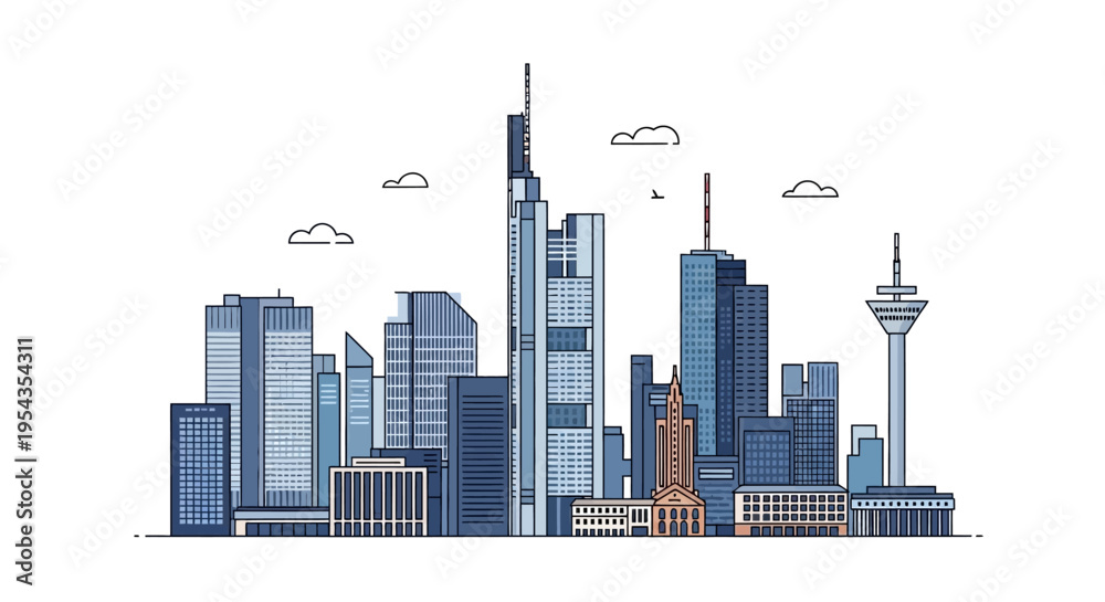 Fototapeta premium City skyline with tall buildings 15.