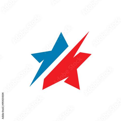 Red and Blue Star Graphic