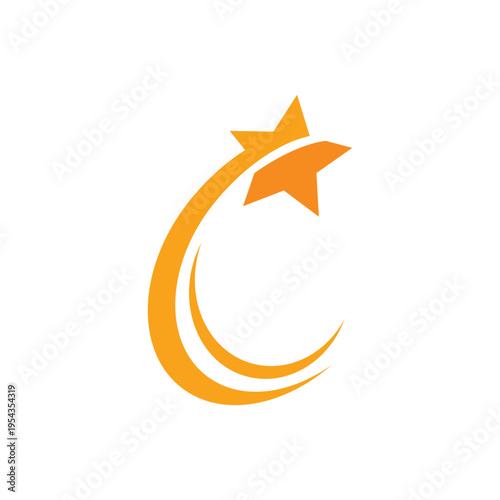Orange Star Swoosh Logo