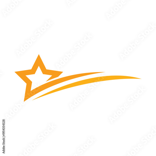 Orange Star with Streaks Graphic
